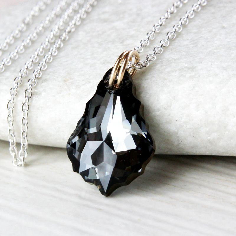 Black swarovski necklace Crystal Jewelry
