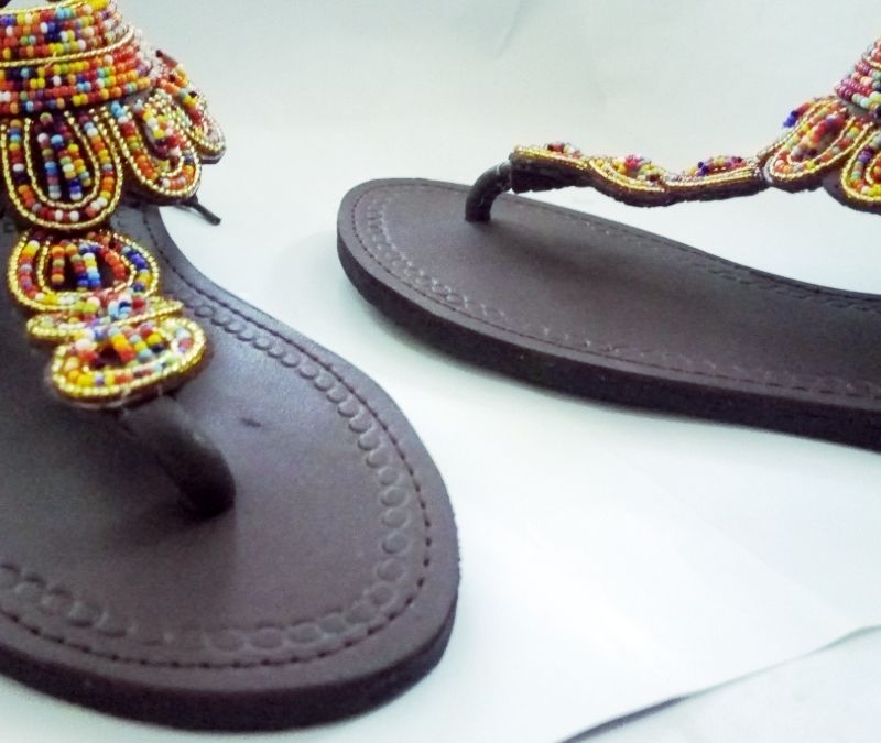 African beaded sandals