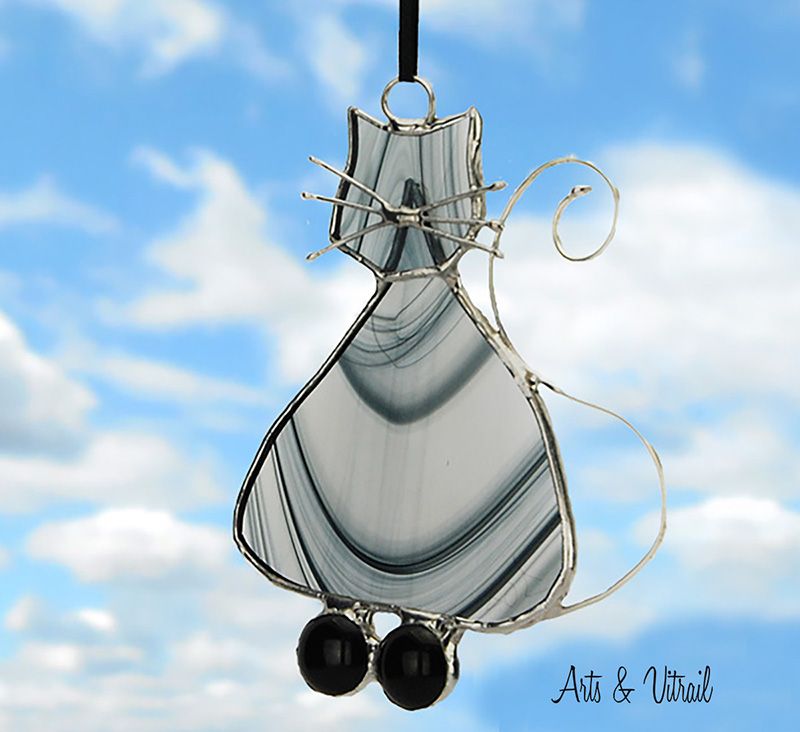 Stained Glass Cat Suncatcher DODU