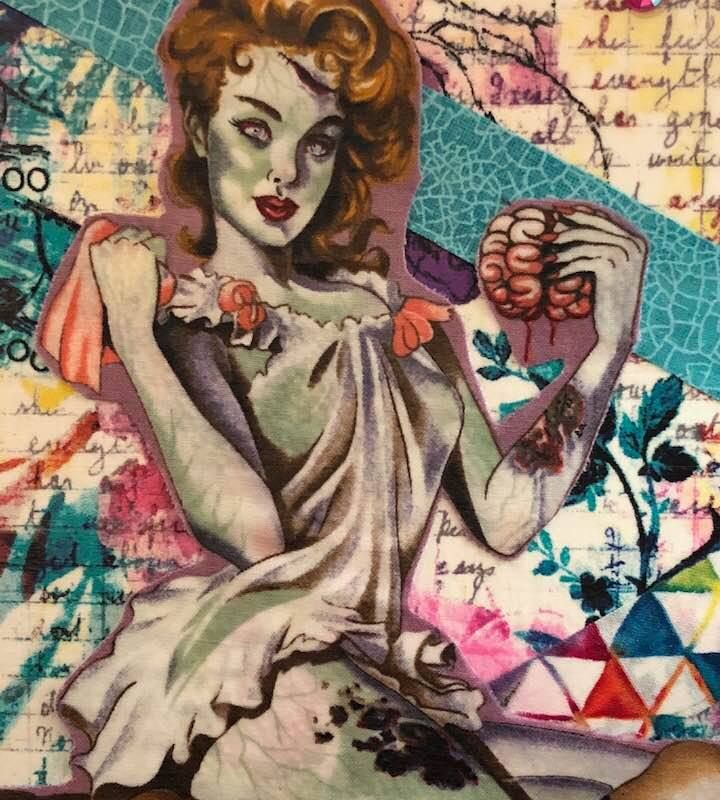 Zombie Girl 9x12 Canvas