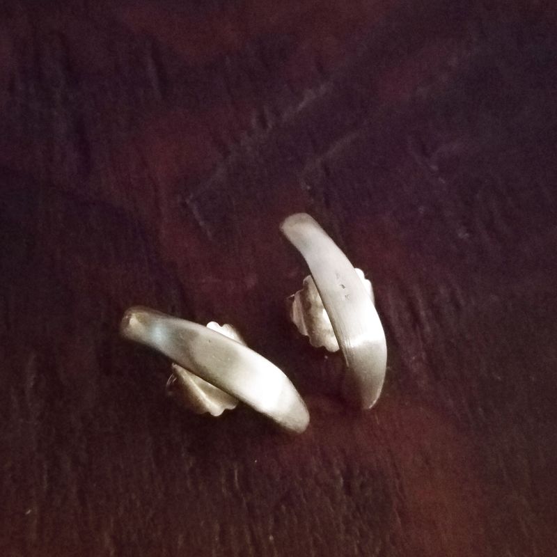 Tribal Elements Sterling Silver Curved "Huggie" Stud Earrings