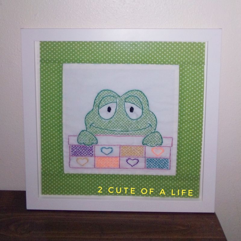 Frog needlepoint art decor