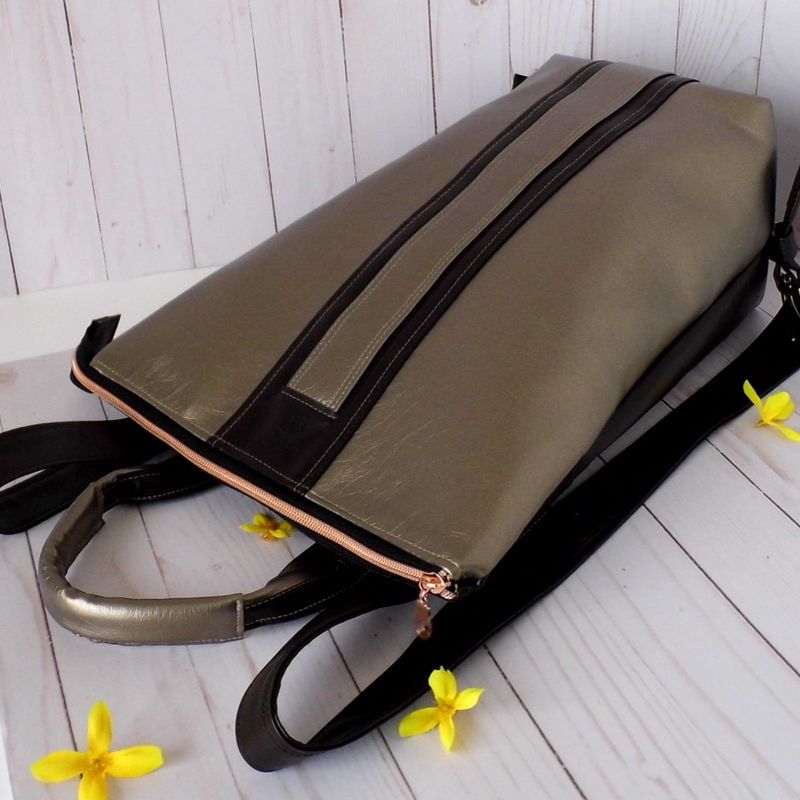 Ladies Backpack Womens, Brown Vegan Backpack, Vegan Leather Backpack, Unique Backpack, Faux Leather Brown Backpack, Bespoke Bag