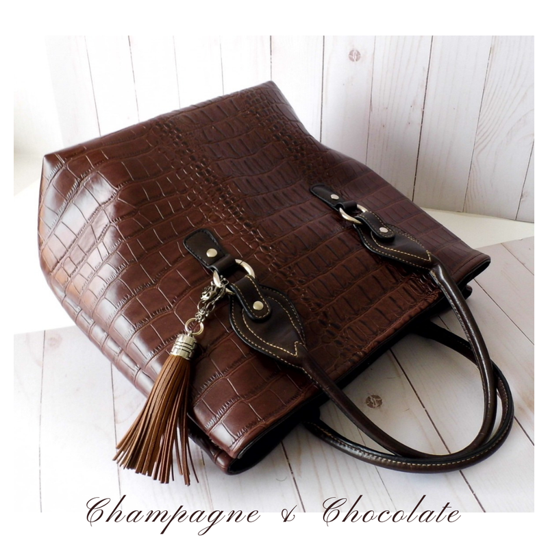 Brown Vegan Leather Tote Bag