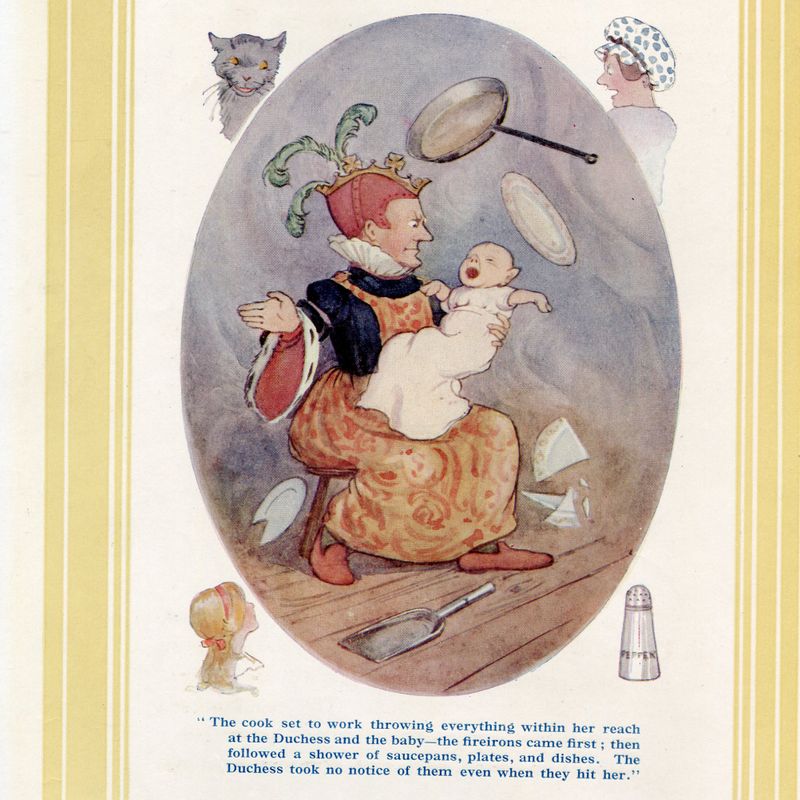 Margaret Tarrant Vintage Plate-Alice in Wonderland--Duchess and Baby-c1930