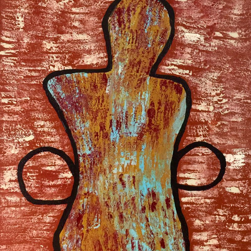 Abstract Figurative Painting - Large Wall Art - Acrylic Painting - Home Decor - Office Decor - Wall Art - Body Positive Art - Poetry Art