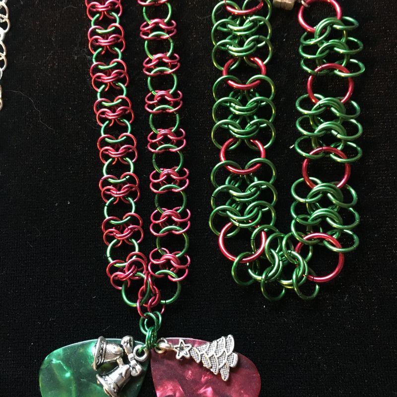 Reversible necklace bracelet set with choice of earrings