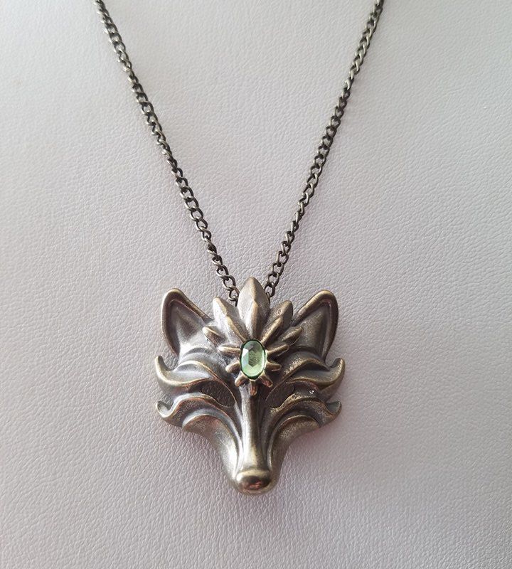 Fox Necklace/Fox Jewelry/Wolf Necklace/Bronze Fox Necklace/Cute Fox/Kawaii Necklace/Animal Necklace/Fox Charm/Pendant