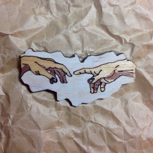 "The creation of Adam" brooch