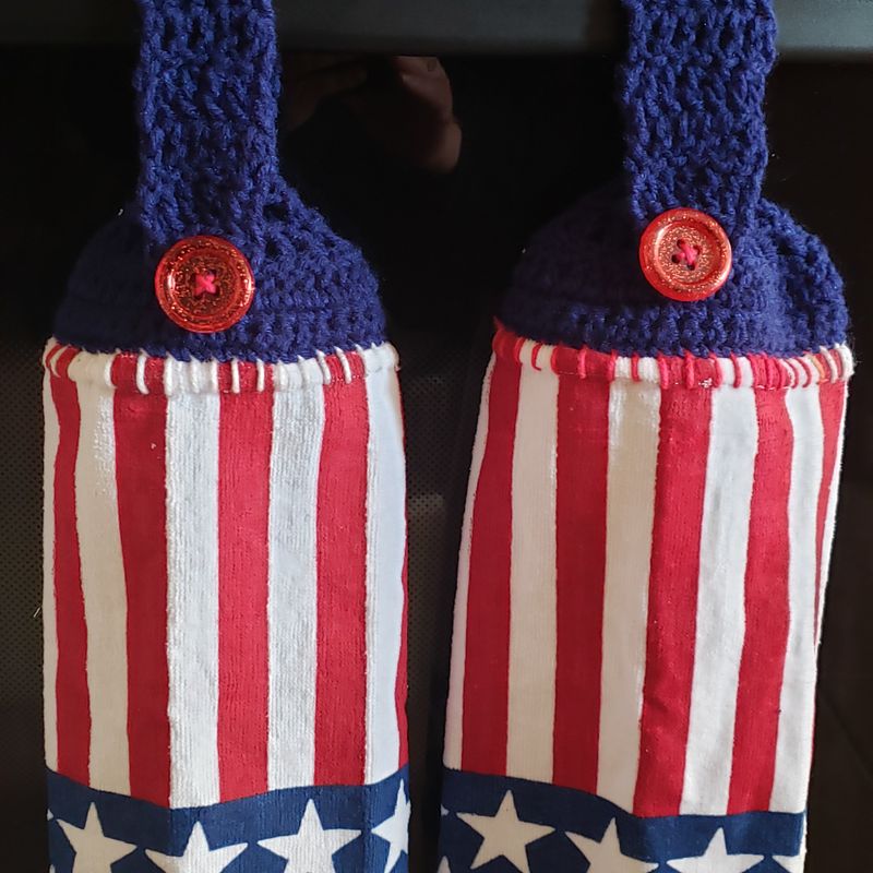 Crocheted towel toppers