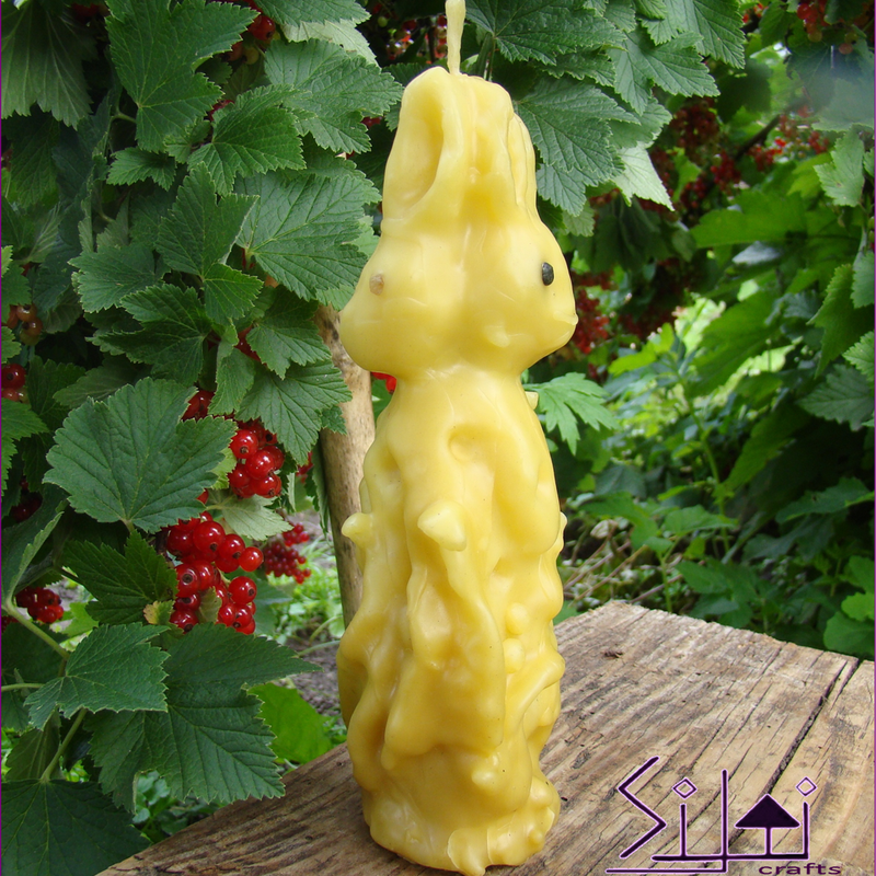 Hare candle, Bunny candle, Beeswax Candle, Twin rabbit candle, Forest Candle, Hand-sculpted Carved candle, Animal Candle, Easter candle