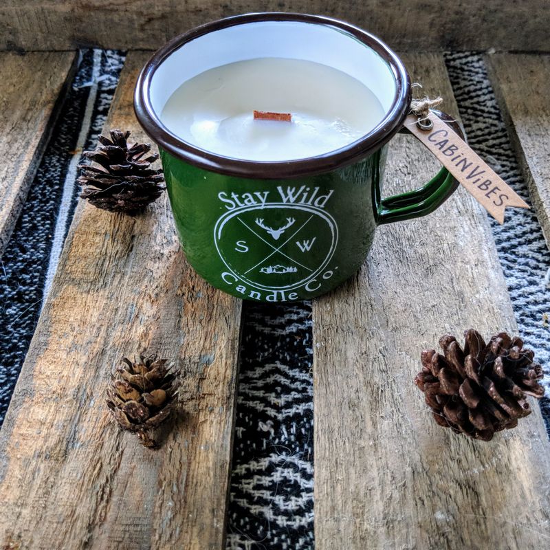 Cabin Vibes_Soy Wood Wick Candle in Reusable Camping Mug