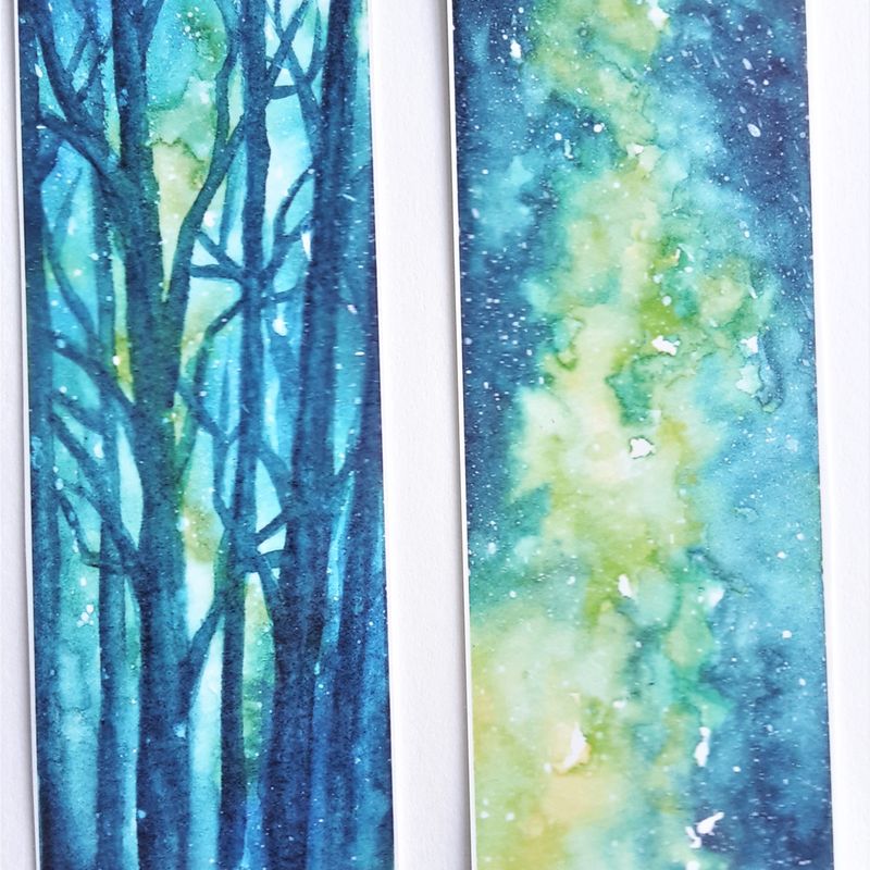 Doublesided Galaxy Forest Bookmark