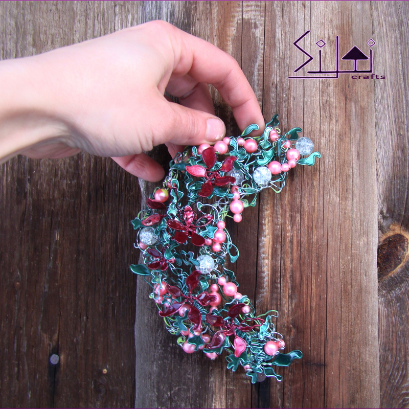 Floral Moon Decor, Bohemian Moon Door Hanger, Romantic Wall decor, Victorian Moon, Flower Moon decor, Floral Hanger, Floral Magical Decor