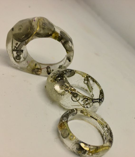 Steampunk resin ring