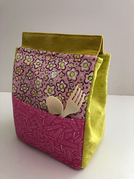 Personalized Pink Flowery Lunch Bag