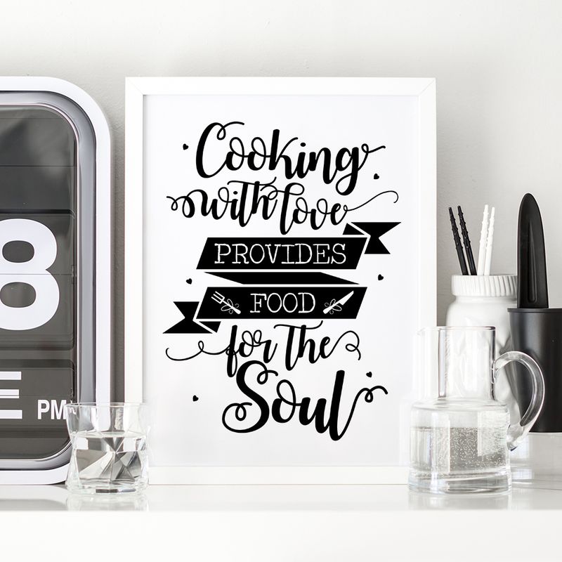 Kitchen quote, cooking wall art