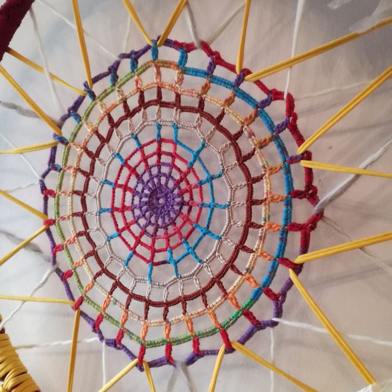 Caça sonhos Teia Colorida