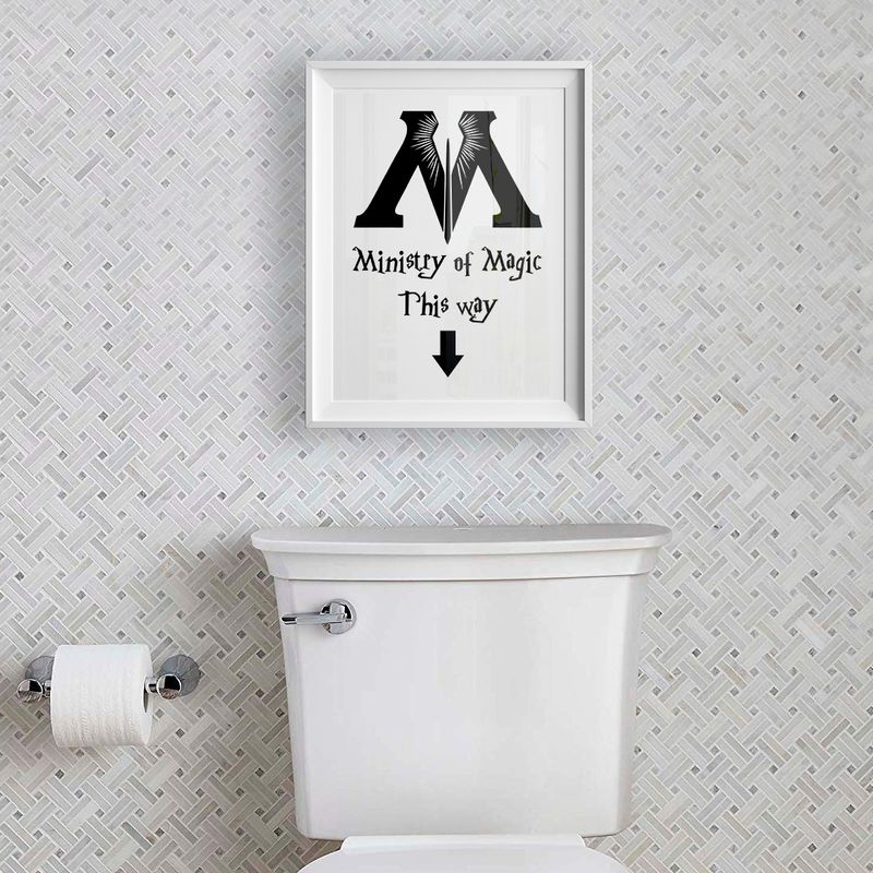 Harry potter bathroom, Harry potter print.