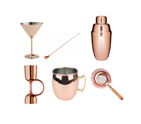 Handcrafted Copper Bar Set