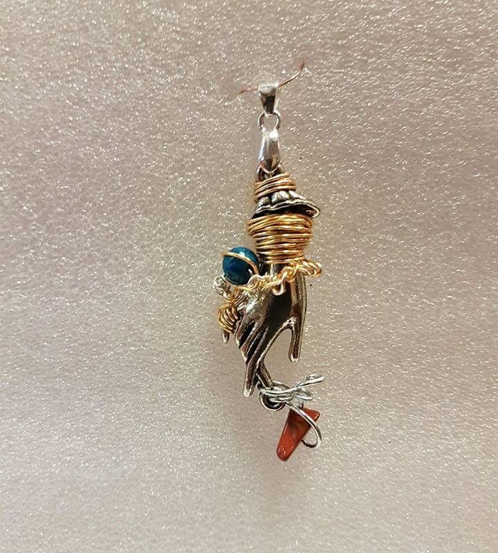 Gemstone hand pendant