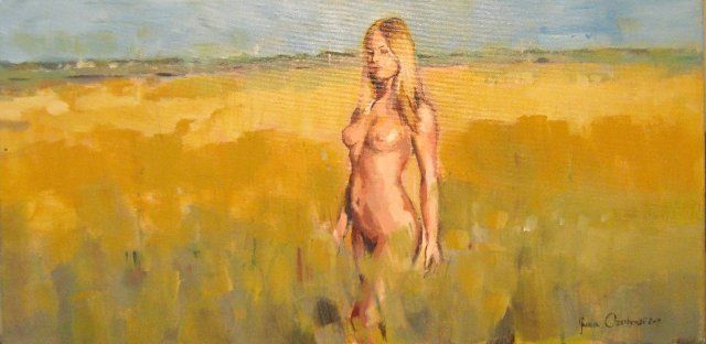 A girl in a field