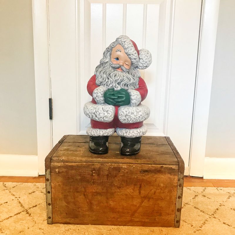 Vintage Ceramic Winking Santa Figure