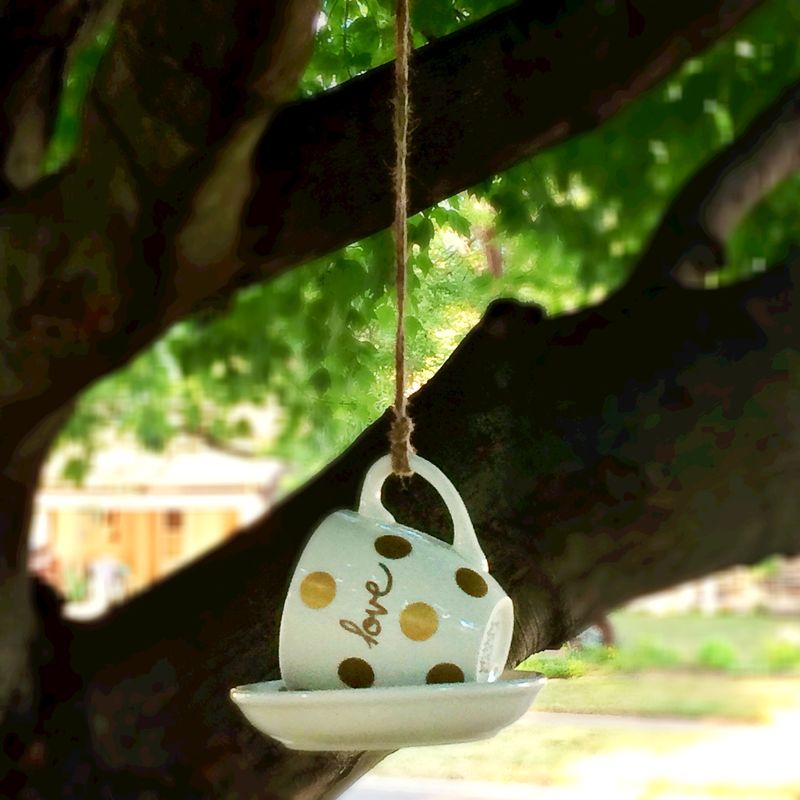 Teacup Bird Feeder, Tea Cup Bird Feeder, birdfeeders, hanging bird feeder