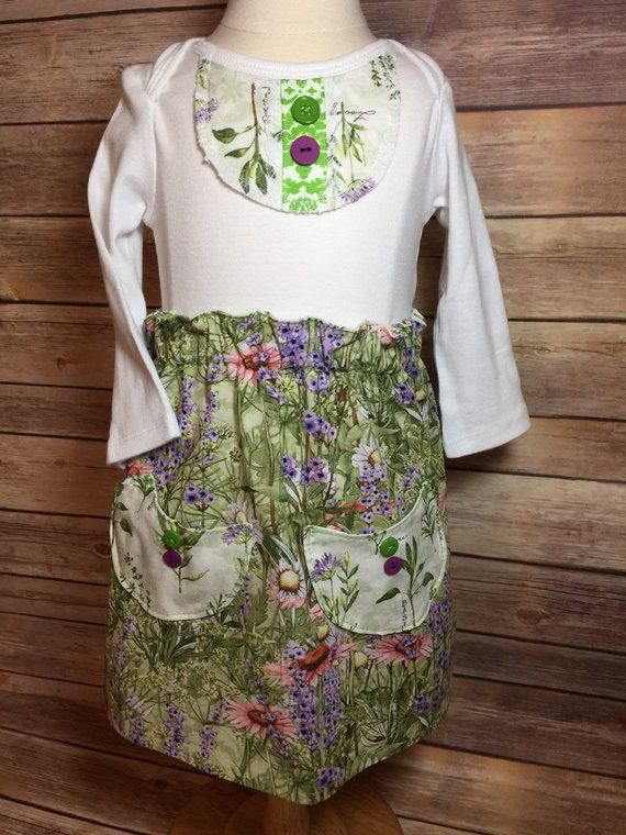 Onsie Set with Matching Skirt and Headband in Pink, Purple and Green (Free Shipping)