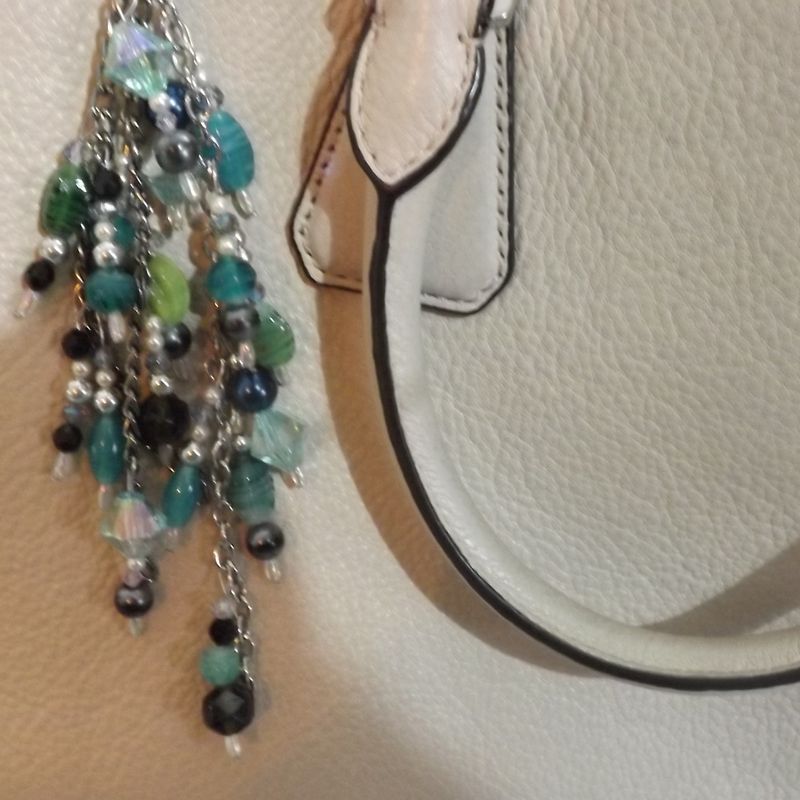 Swarovski glass pearl beaded bag charm