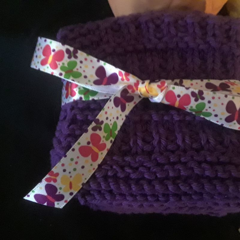 Deep Purple Knit Cotton Dishcloths/Facecloths