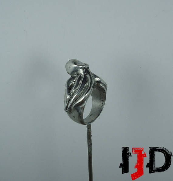 Silver Octopus Ring - Cthulhu Ring - Cthulhu Jewelry - Gothic Ring - Pagan Ring