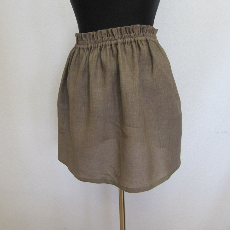 Size M-L /8-10 US linen skirt,skirt with pockets,hand made skirt,short skirt,linen women skirt,ready to ship skirt,Women brown linen skirt