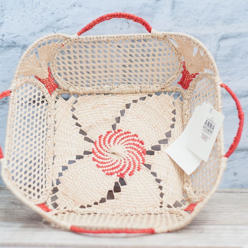 Bread square basket, Bread slices basket, Handmade baskets, Home organizer, Straw basket, Wedding favor basket, Home decor, Fruit holder