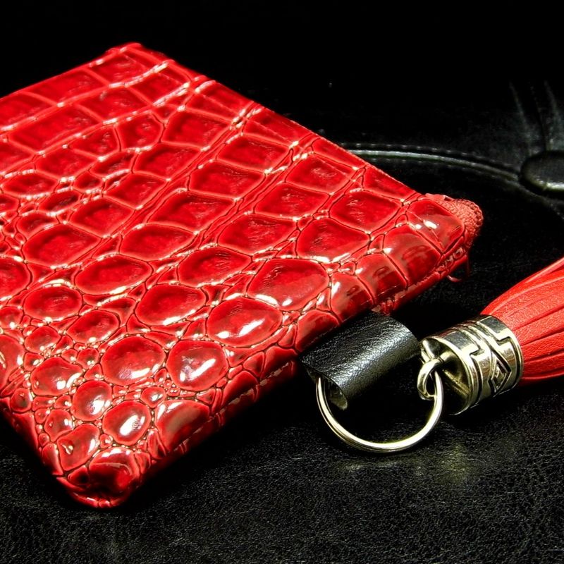 Keychain Wallet, Keyfob Wallet, Small Vegan Wallet, Red Card Holder, Keychain Pouch, Business Card Holder, Wallet Keyfob