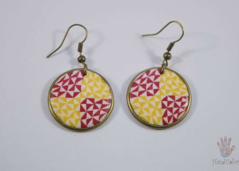 Portuguese Ceramic Tiles Round Earrings - BCDA-2-63