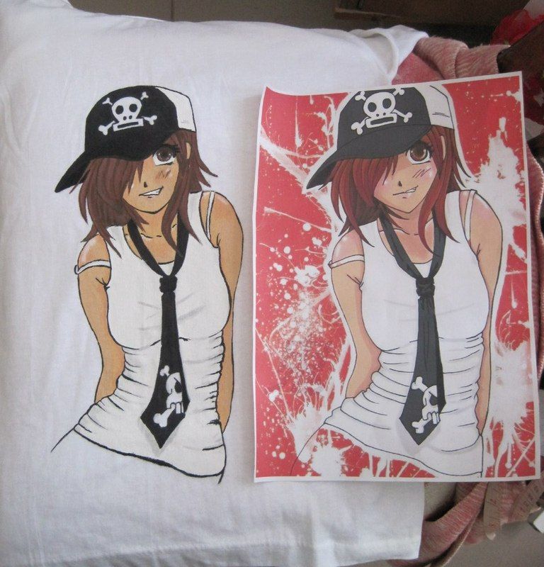 Drawing on a T-shirt