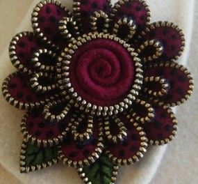 DIY flower of zipper