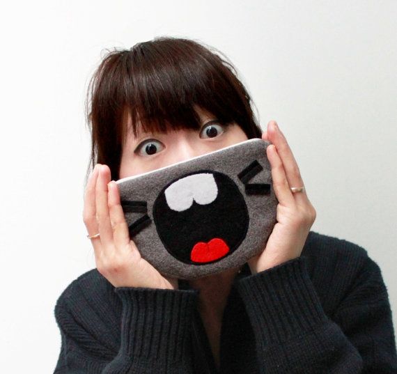 The TOTORO Mouth Zipper Coin or iPhone Purse