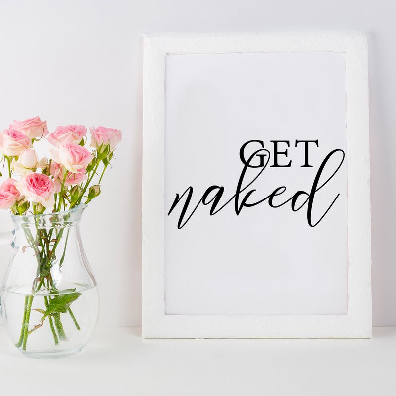 Get naked wall art, bathroom decor.