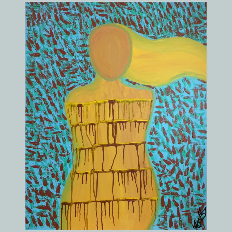 Abstract Figure Painting - Large Wall Art - Drip Painting - Home Decor - Office Decor - Wall Art - Poetry Art