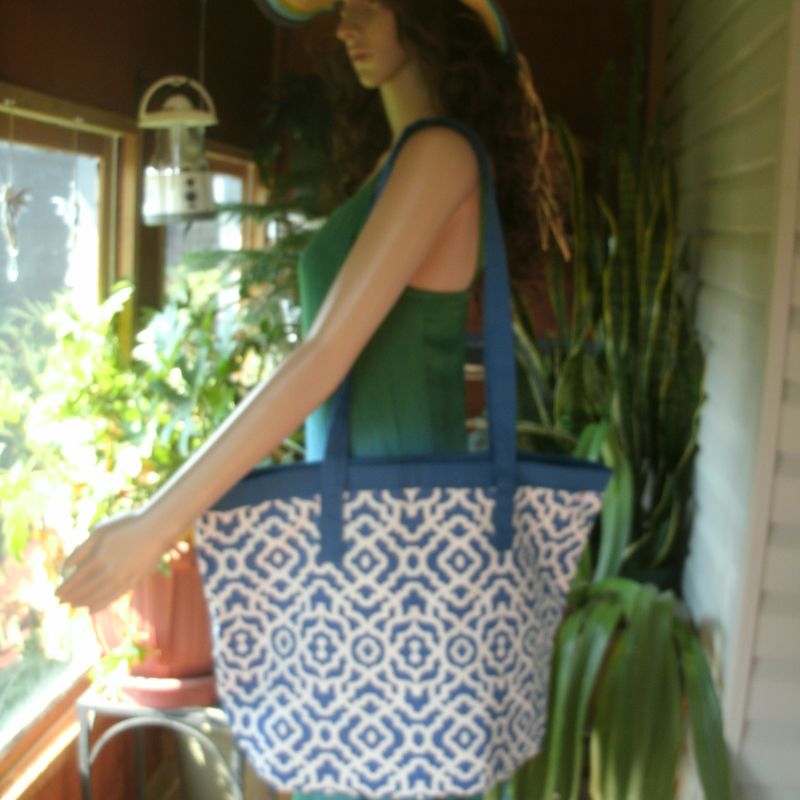 ON SALE Extra Large Shopping Tote made with Waverly Home Decor Fabric