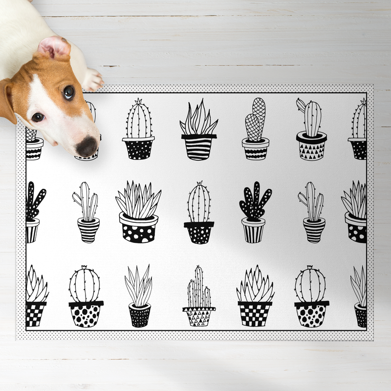 Cactus Love, PVC Carpet, Home Decor, Area Rug, Floor Rug, Linoleum Rug, Kitchen Rug, Colorful Rugs, New Home Gift, Home Design, Vinyl Rug
