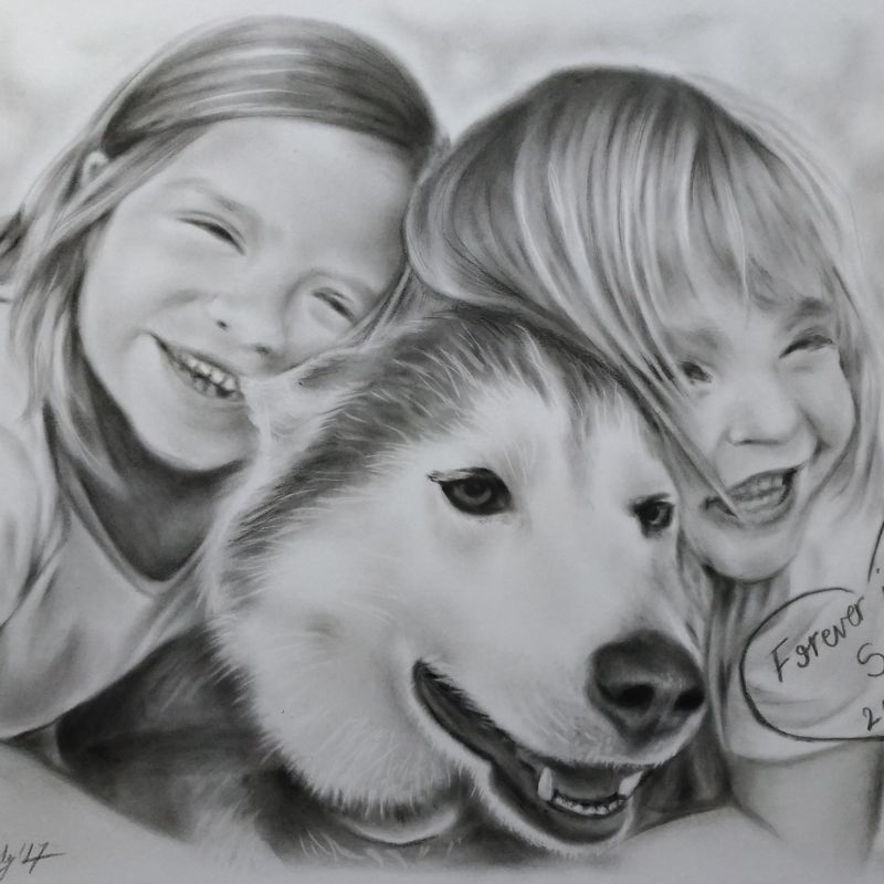 Custom family portrait from photo