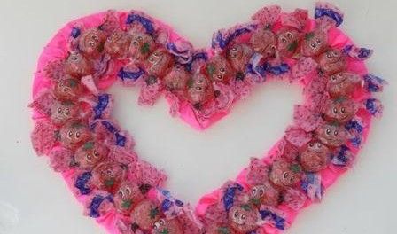 DIY heart with candies