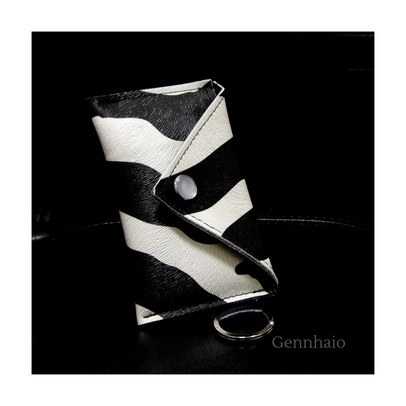 Keychain Wallet, Key fob Wallet, Small Vegan Wallet, Black Card Holder, Keychain Pouch, Business Card Holder, Wallet Keyfob