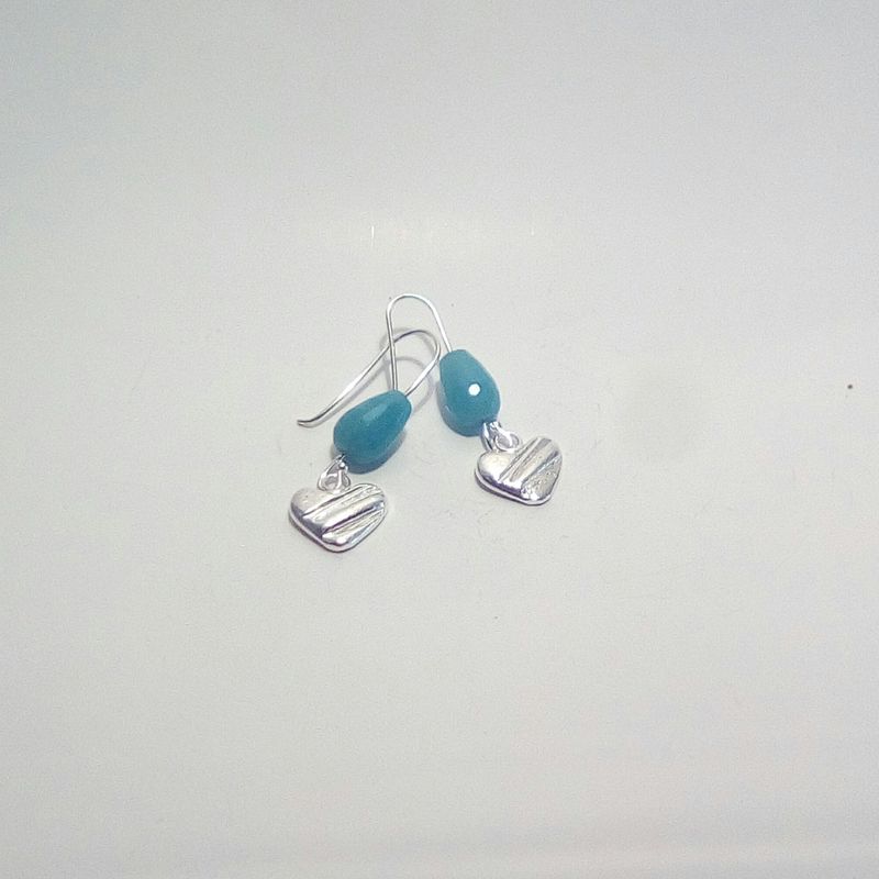 Sterling heart agate earrings