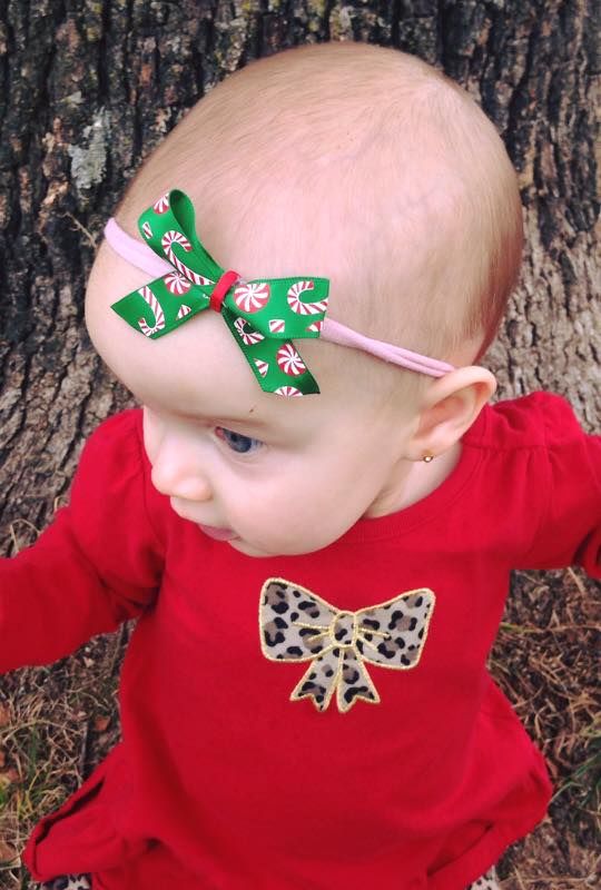 candy cane nylon headband