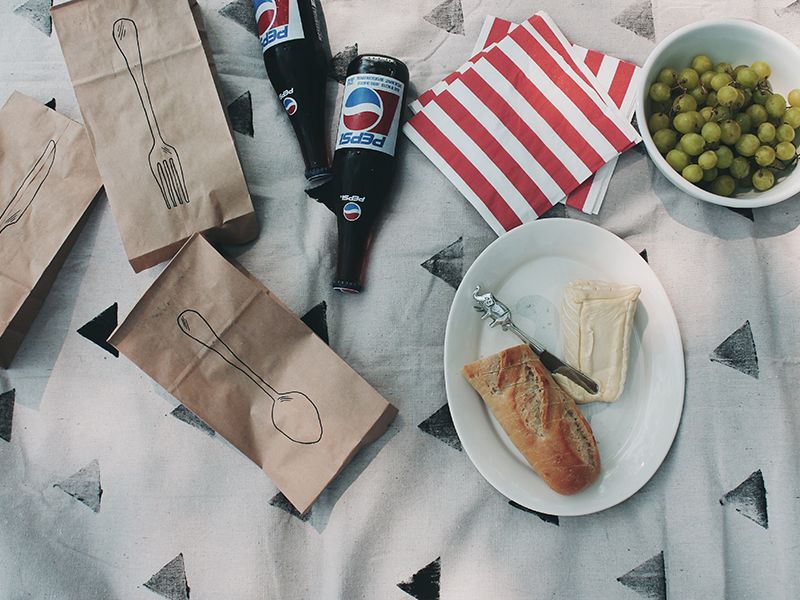 DIY Stamped Picnic Blanket