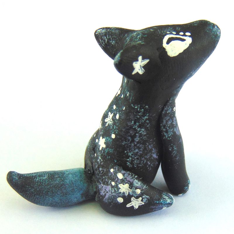 Mini Galaxy Wolf Sculpture